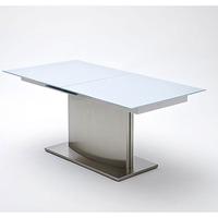 Memory Extending White Frosted Glass Dining Table 160 to 200 cm