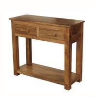 Merino Wooden Console Table In Mango Wood With Gloss Touch