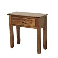 Melania Wooden Console Table In Solid Acacia With 1 Drawer