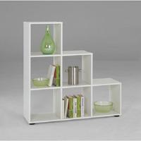 Mega1 3 Tier Display Shelves In White With 6 Compartments
