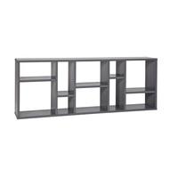 Messina Wooden Wall Mounted Shelving Unit In Steel Grey