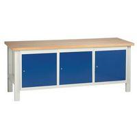 MEDIUM DUTY WORKBENCH 2000X650 WITH 3 CUPBOARDS