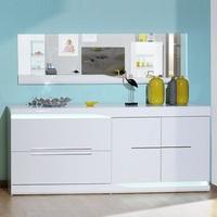 Merida Sideboard In White Lacquer With 2 Doors And LED Lighting
