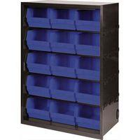 metal cabinets with 15 polypropylene bins our art 104