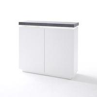 Mentis Sideboard In Matt White And Concrete With LED