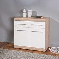 Metford 2 Door Sideboard In Oak With White Gloss Fronts