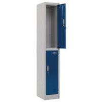 METAL LOCKER 1800 X 300 X450 2 DOOR, BLUE DOOR, KEY LOCK