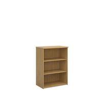 MEDIUM BOOKCASE, SOLID BACK, 18MM SHELVES - OAK