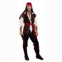 Mens Pirate Costume for Caribbean Swashbuckler Fancy Dress Outfit One Size