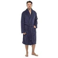 Mens/Gentlemens Nightwear/Sleepwear Drop Needle Fleece Long Sleeve Bathrobe, Grey Medium/Large