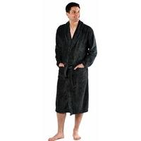 mens harvey james classic warm herringbone fleece bathrobe dressing go ...