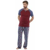 mens warm jersey top fleece bottoms pyjama nightwear pajama lounge wea ...