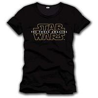 Men\'s Star Wars Vii Men\'s The Force Awakens Main Logo Short Sleeve T-Shirt, Black, X-Large