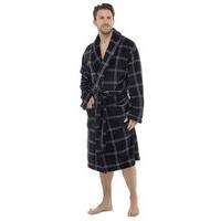 mens tom franks check print supersoft fleece towelling bathrobe dressi ...