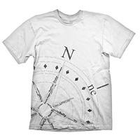 Meroncourt Men\'s Compass Print Short Sleeve T-Shirt, White, XX-Large