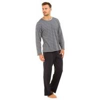 Mens Haigman Crew Neck Striped Long Pyjama nightwear pajama loungewear 3072