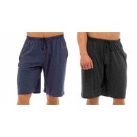 Mens Pack of Two Shorts - Cotton Sleepwear or Lounge Wear Pyjama Shorts