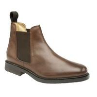 Mens Roamers Leather Chelsea Boots Cushioned lining Brown size 12