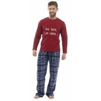 Mens Xmas Fleece Pants With Slogan Top Pyjama nightwear pajama lounge wear