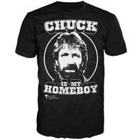 Mens Black Chuck Is My Homeboy Chuck Norris T Shirt