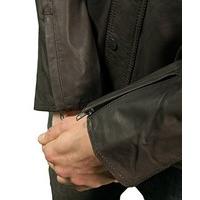 Mens Retro Biker Style Leather Jacket (Small, Brown) [Apparel]