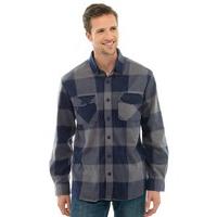 mens storm ridge soft warm polar fleece checkered long sleeved shirt