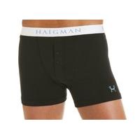 Mens Haigman Designer Cotton Stretch Buttoned Boxer Short Trunk 2 Pk In Box