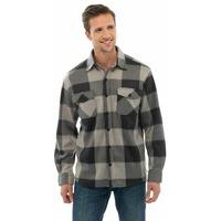 mens storm ridge soft warm polar fleece checkered long sleeved shirt