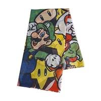 Meroncourt Nintendo Super Mario Bros. Woman\'s All-Over Characters Fashion Scarf, Multicoloured, One Size