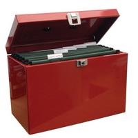 Metal home file foolscap (red)