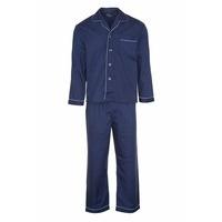 Mens Pyjama Set SIZES S M L XL XXL 3XL Nightwear Pyjama woven polyester/cotton (3x-large, Navy)