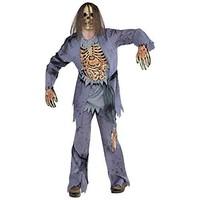 Mens Undead Zombie Corpse Halloween Fancy Party Dress Up Outfit - Plus Size