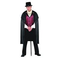 Mens Mans Blood Count Costume for Vampire Fancy Dress Outfit