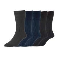 Mens HJ HALL LT91 LOOSE TOP non elastic Wide Top Cotton Rich Socks 5 Pair Pack