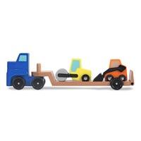 melissa doug low loader wooden vehicle play set 1 truck with 2 chunky  ...