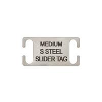 Medium Laser Engraved Stainless Steel Slide on Collar Tags