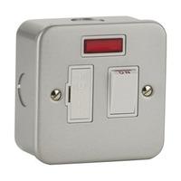 Metal clad switch & socket 13A Switched Fused Spur Unit with Neon Grey - E38009