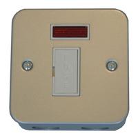 Metal clad switch & socket 13A Unswitched Fused Spur Unit with Neon - E38006