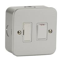 metal clad switch socket 13a switched fused spur grey e38007