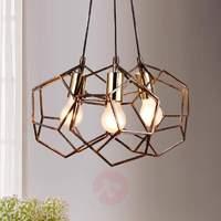 Metal pendant light Lorenza, rust-coloured