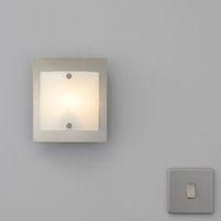 Meridian Curved Glass White Brushed Chrome Single Wall Light