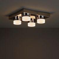 Meroo Clear Chrome Effect 4 Lamp LED Bathroom Ceiling Light