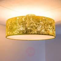 metal leaf coated ceiling light aura