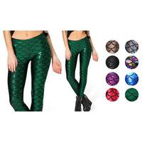 Metallic Mermaid-Print Leggings - 8 Colours, 4 Sizes