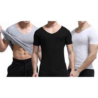 mens slim fit v neck t shirt 3 colours 2 sizes