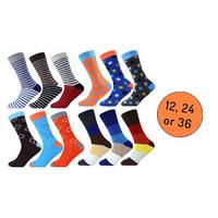 mens assorted funky socks pack of 12 24 or 36