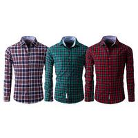 mens long sleeve checked shirt 4 sizes