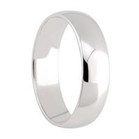 mens 18ct white gold 6mm court wedding ring