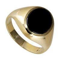 Men\'s 9ct gold onyx signet ring