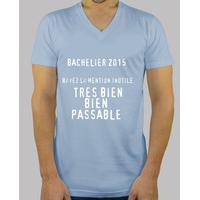 Men, short sleeve, Deep V-neck, sky blue